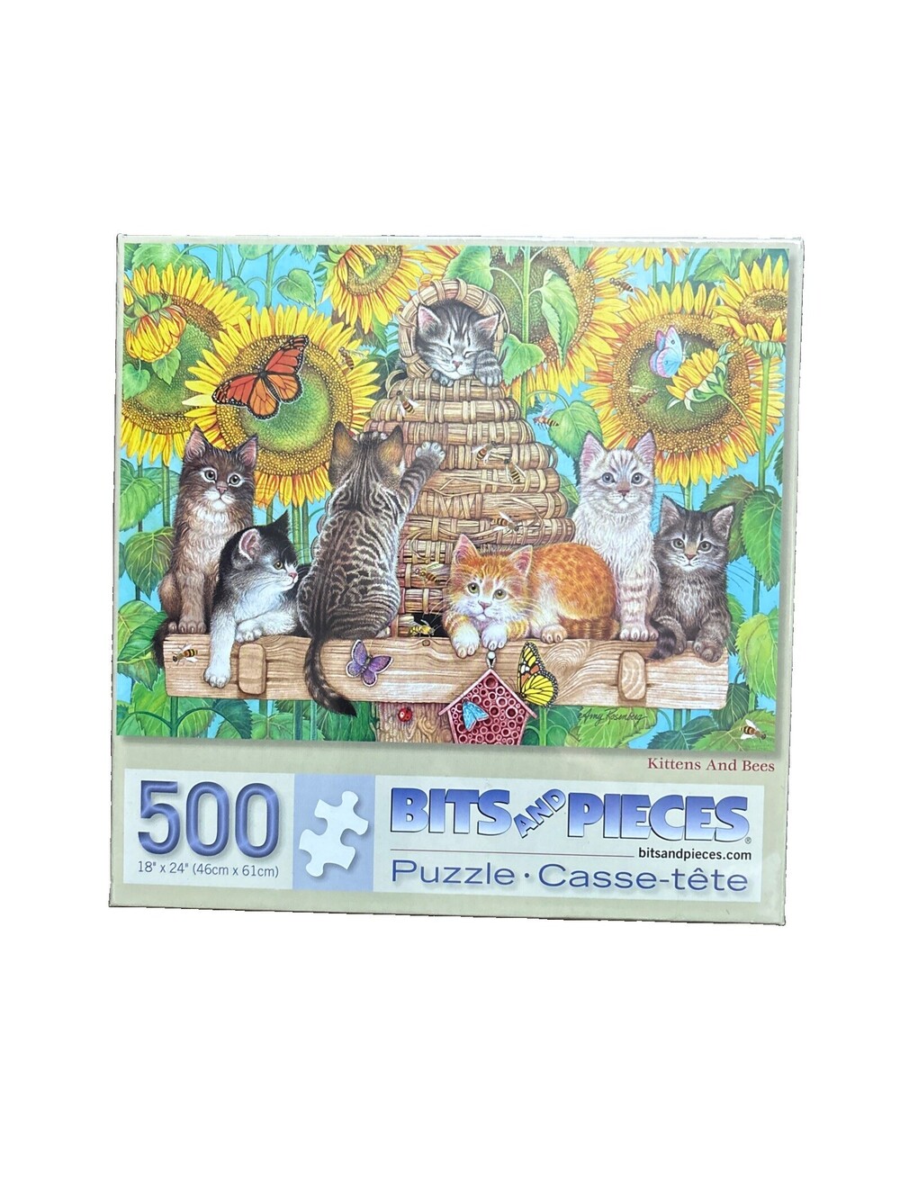 Kittens And Bees 500 Piece Jigsaw Puzzle - Amy Rosenberg